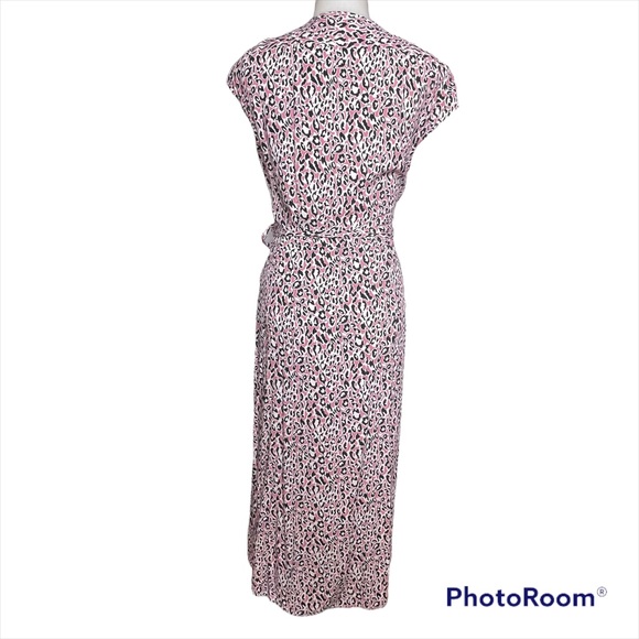 J.Crew mauve pink leopard midi wrap dress - Picture 6 of 13